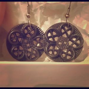 Button Dangle Earrings